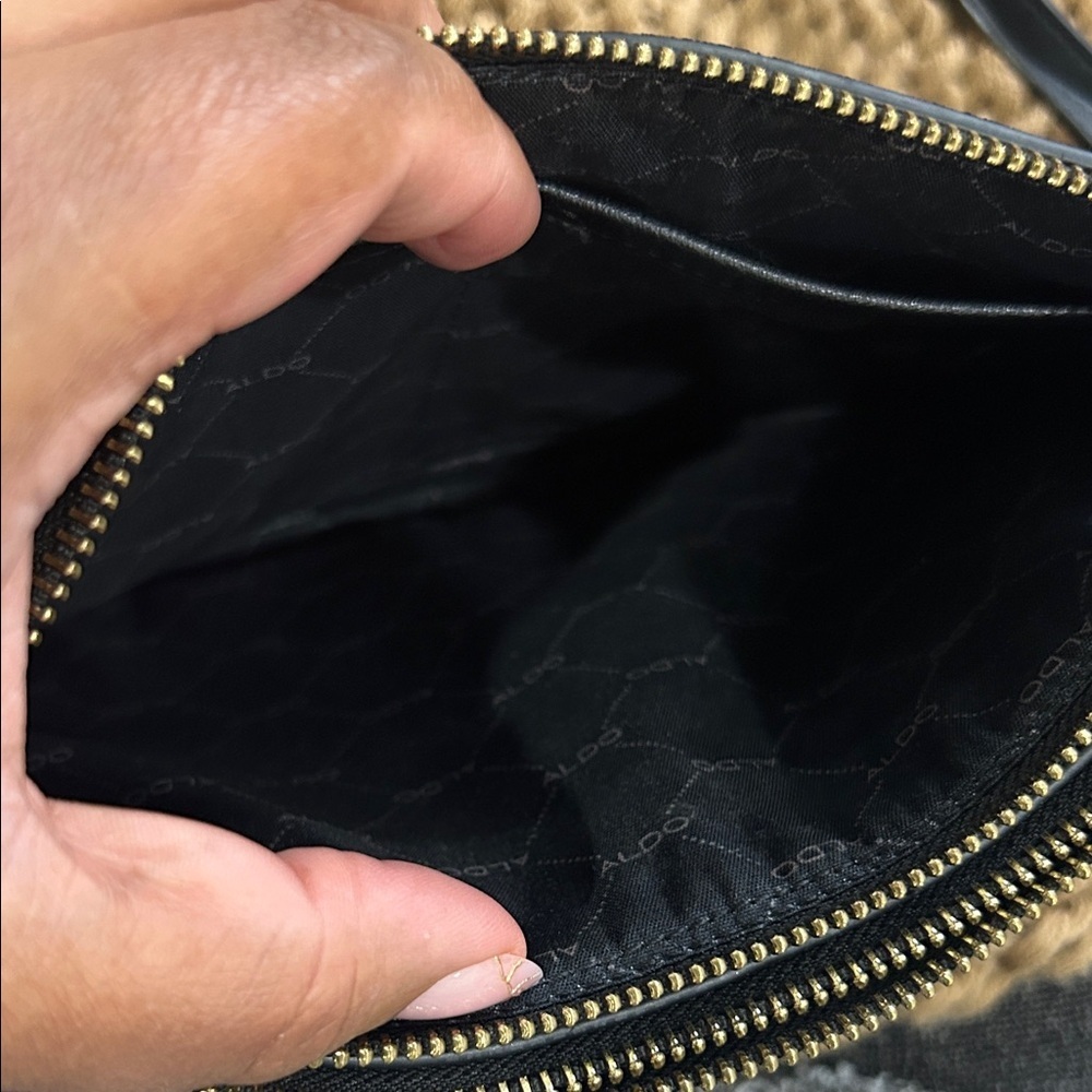 Aldo Black Crossbody Bag with Gold Accents - Picture 5 of 8